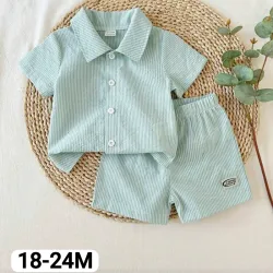 Conjunto de camisa de rayas