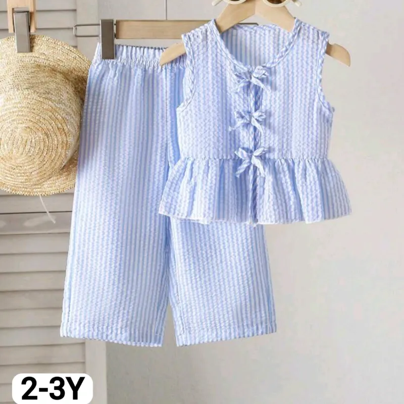 Conjunto pantalón azul raya