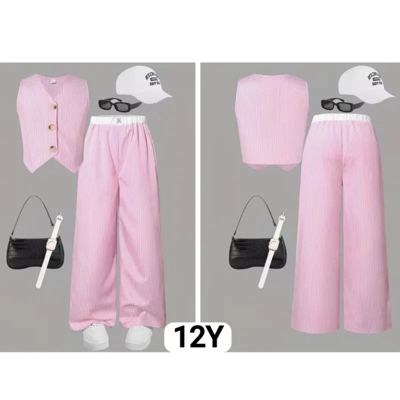 Conjunto rosado de chaleco