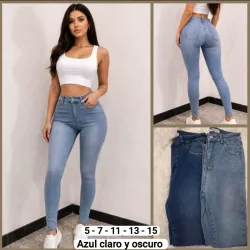 Pantalón zul claro ajustado