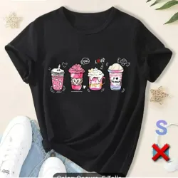 Pulover negro de Café rosados