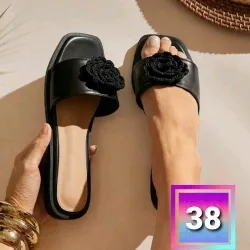 Sandalia negra Flor