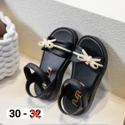 Sandalias negras de lazo