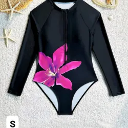 Truza negra con Flor Rosada S