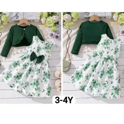 Vestido verde con suéter