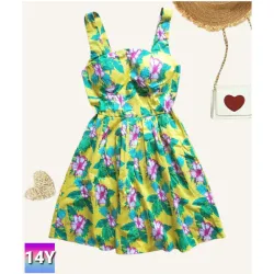 Vestido verde de flores