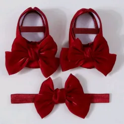 Zapatos y cinta Roja para bebe
