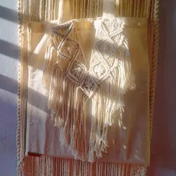 Bolso de Lienzo con tejido Macramé