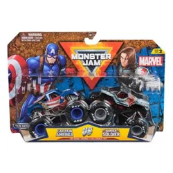 Dos camiones de juguete Monster Jam Marvel Captain America Vs. Winter Soldier