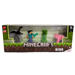 Colección Micro de Minecraft: Ender Dragón, Steve, Creeper y Cerdo