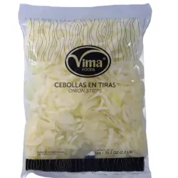 Cebollas blancas en tiras