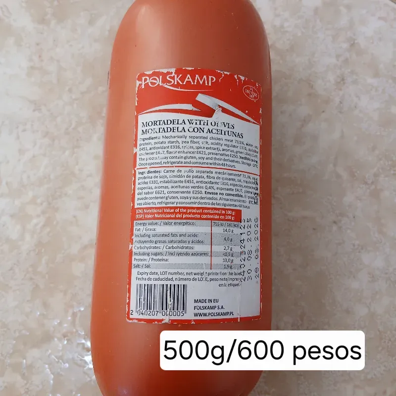 Mortadella con aceitunas