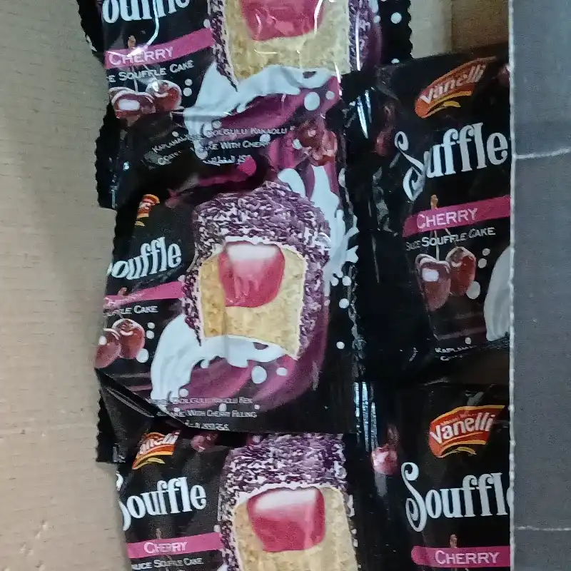 Soufle relleno con cereza