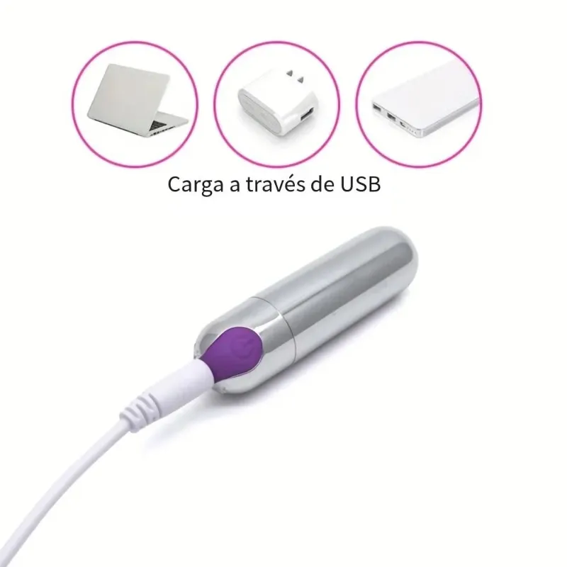 Bala Vibradora Estimuladora de Clítoris Recargable USB