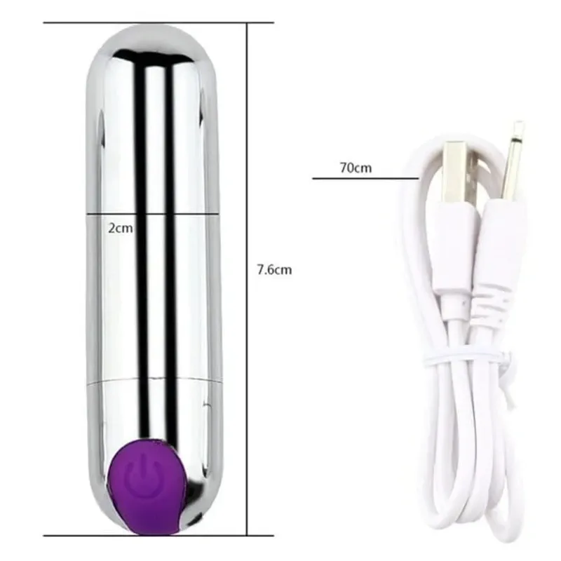 Bala Vibradora Estimuladora de Clítoris Recargable USB