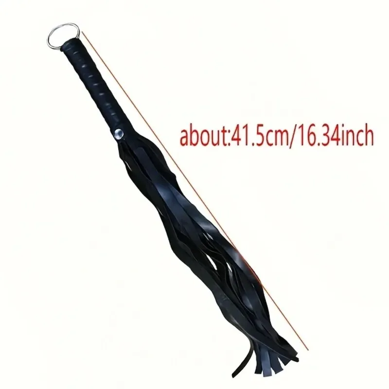 Látigo Flogger de Cuero para BDSM y Juego Sensorial | Juguete de Azotes Manual (41.5 cm)