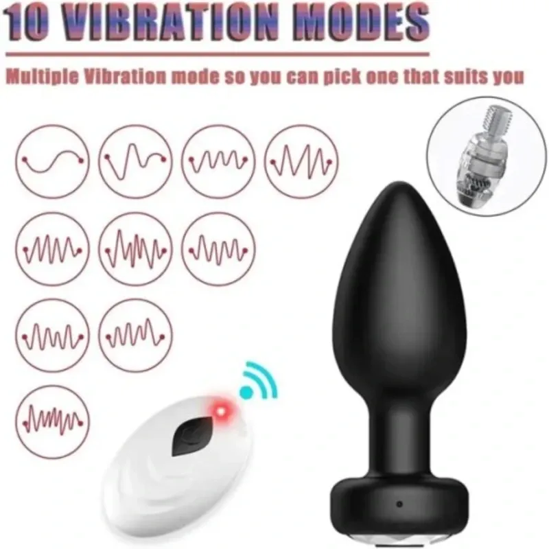 Plug Anal vibrador con mando inalámbrico carga USB