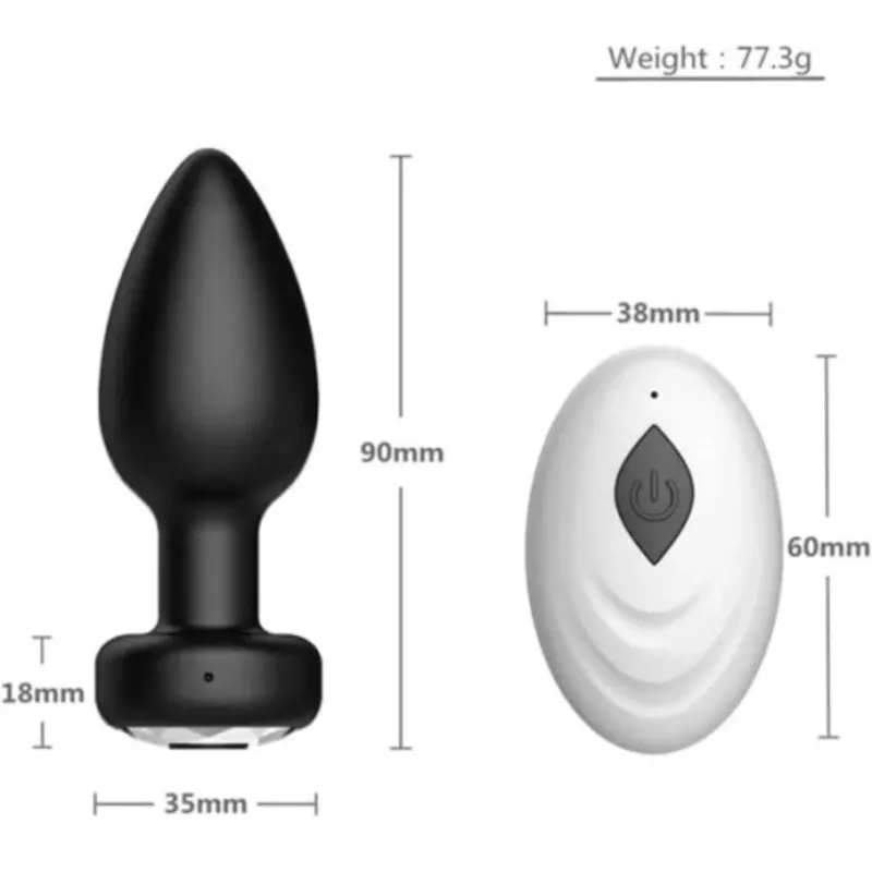 Plug Anal vibrador con mando inalámbrico carga USB