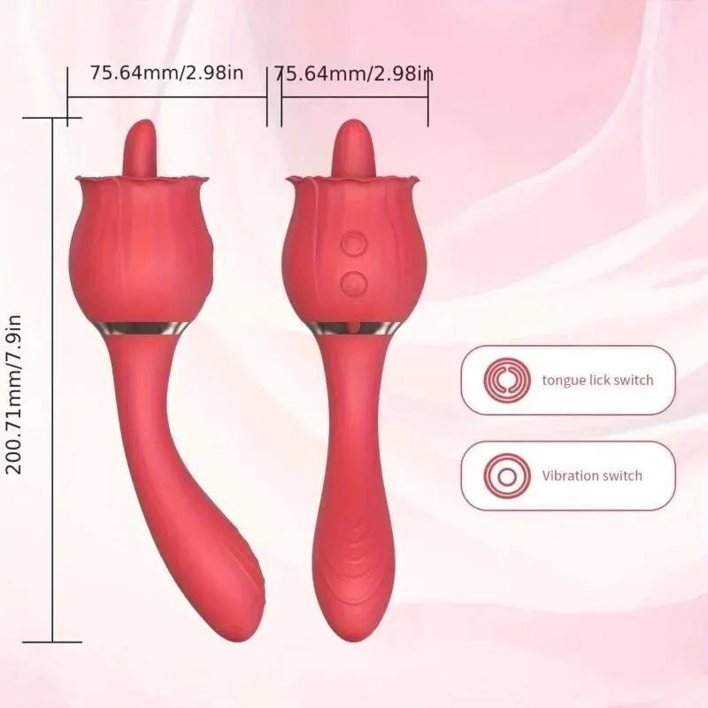 Rosa Vibradora con Lengua 2 en 1