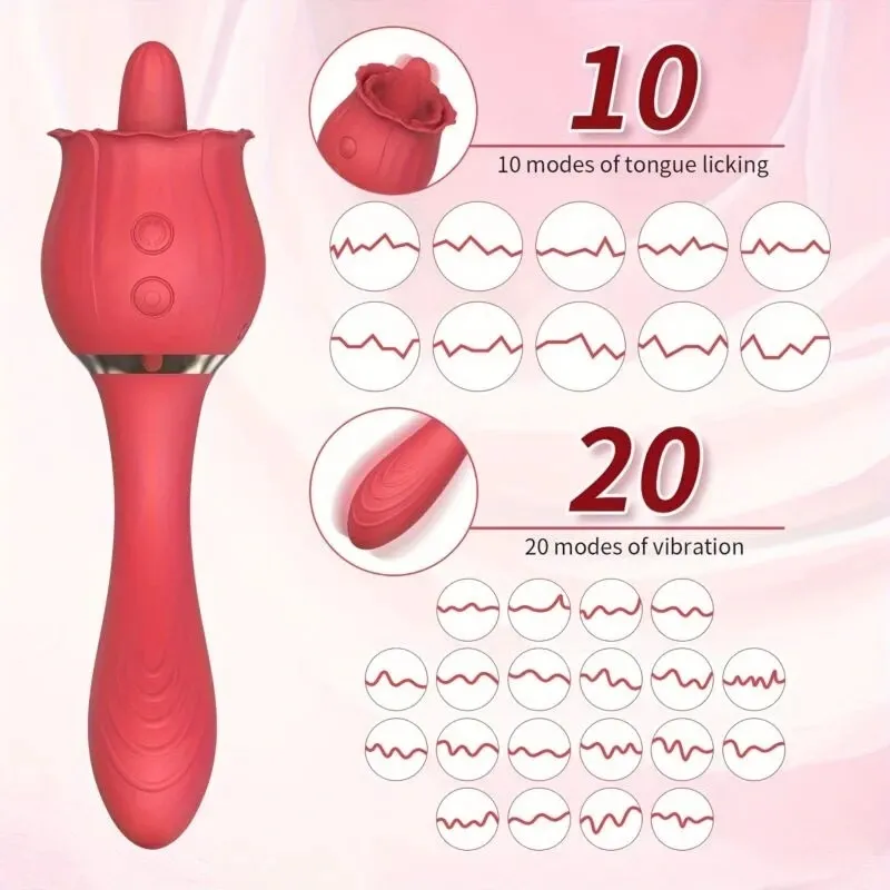 Rosa Vibradora con Lengua 2 en 1