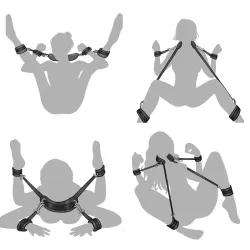 Set BDSM de Ataduras – Muñequeras y Tobilleras para Juegos Fetiche