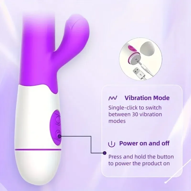 Vibrador de conejito estimulador de clítoris carga USB