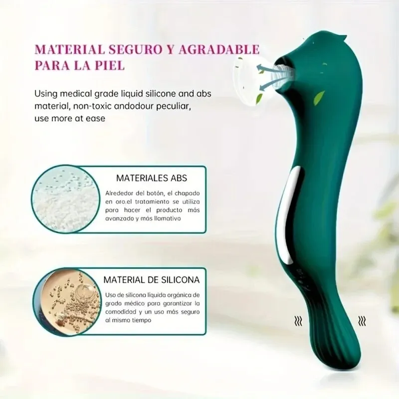 Vibrador de Succión Potente 2 en 1