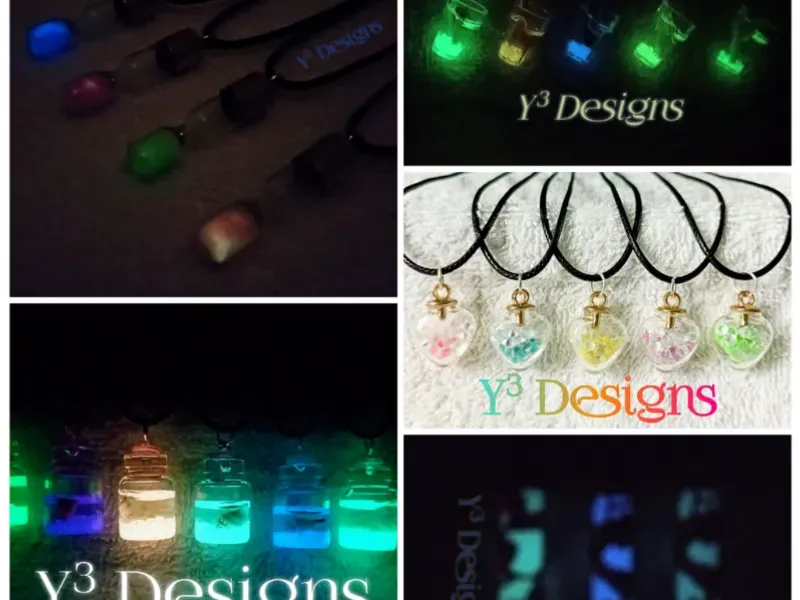 Collares con Dijes Fluorescentes