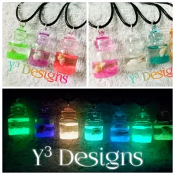 Collares con Dijes Pomitos Fluorescentes