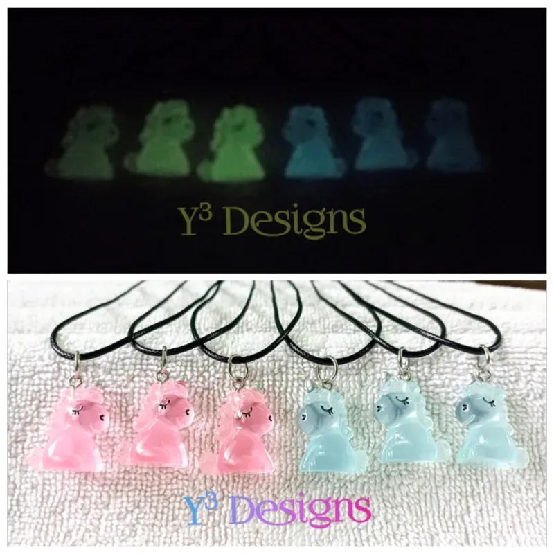 Collares con Dijes Unicornio Fluorescente 