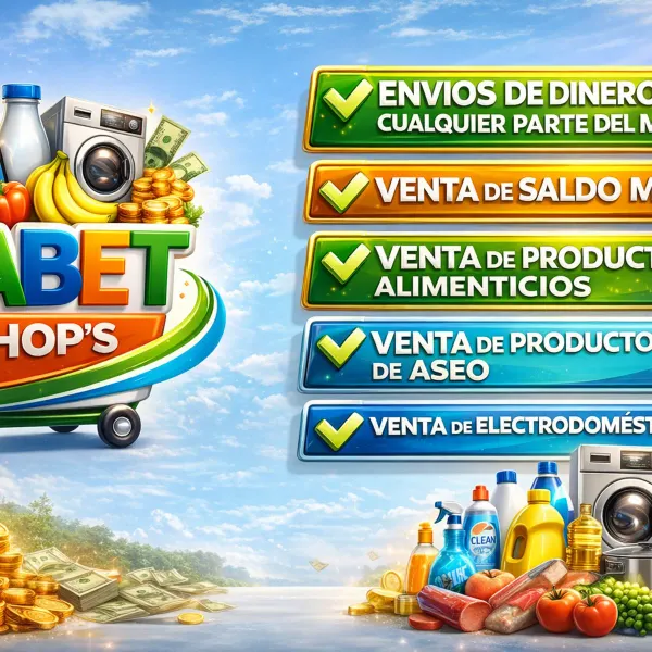 YABETS SHOP'S es tu tienda online confiable y versátil, dedicada a cubrir las necesidades más importantes de tu día a día.
NOTA:las imagenes son representativas ,el empaque puede variar ,la calidad siempre es garantizada
Ofrecemos:
- 🛒 Productos alimenticios frescos y variados.
- 🧴 Artículos de aseo y limpieza para el hogar y el cuidado personal.
- 💸 Envíos de dinero desde cualquier país, rápidos y seguros.
- 📱 Venta de saldo móvil para mantenerte siempre conectado.
- ⚡ Electrodomésticos prácticos y modernos que facilitan tu vida.
Nos distinguimos por la rapidez, seguridad y atención personalizada, garantizando que cada cliente reciba lo que necesita con total confianza. Con YABETS SHOP'S, todo lo que buscas está al alcance de un clic