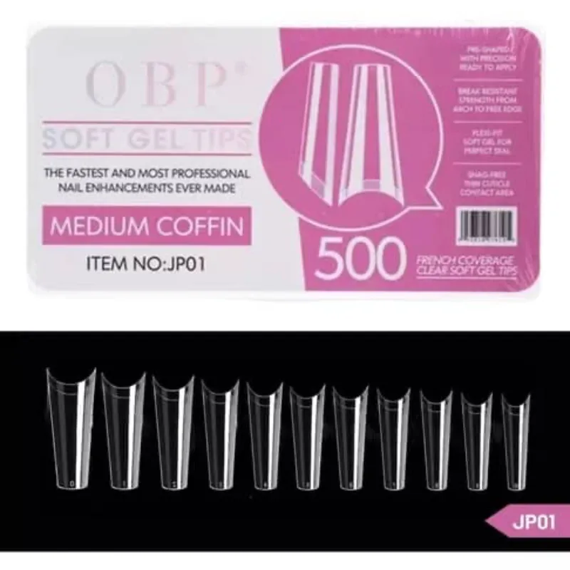 Caja de 500 uñas coffin medias