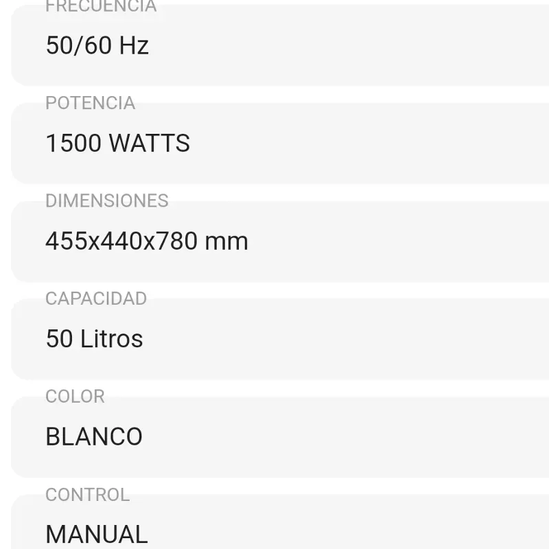 Calentador de Agua 50lt