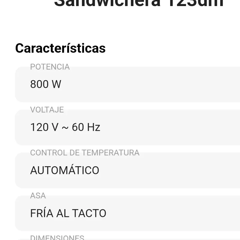 Sandwichera 123dm