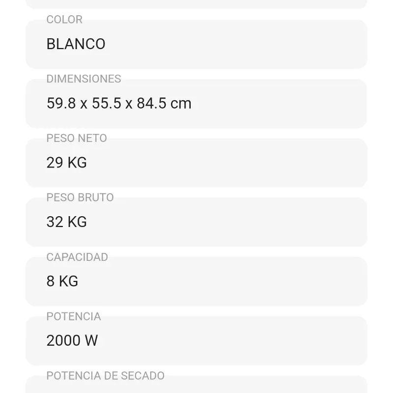 Secadora al vapor 8kg