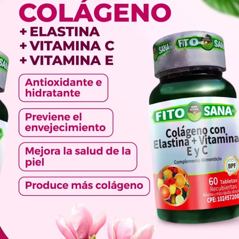 Colageno con Elastina y Vitamina C y E. 60 tab