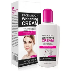 CREMA BLANQUEADORA ROSTRO Y CUERPO CON COLÁGENO Y LECHE (120ml)