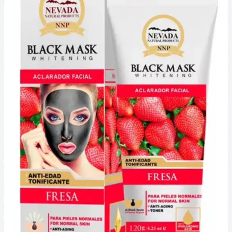 Mascarilla Negra de Fresa Aclarador facial Anti - edad Tonificante