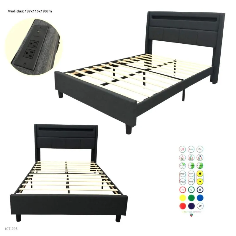 Cama camera full, con luz