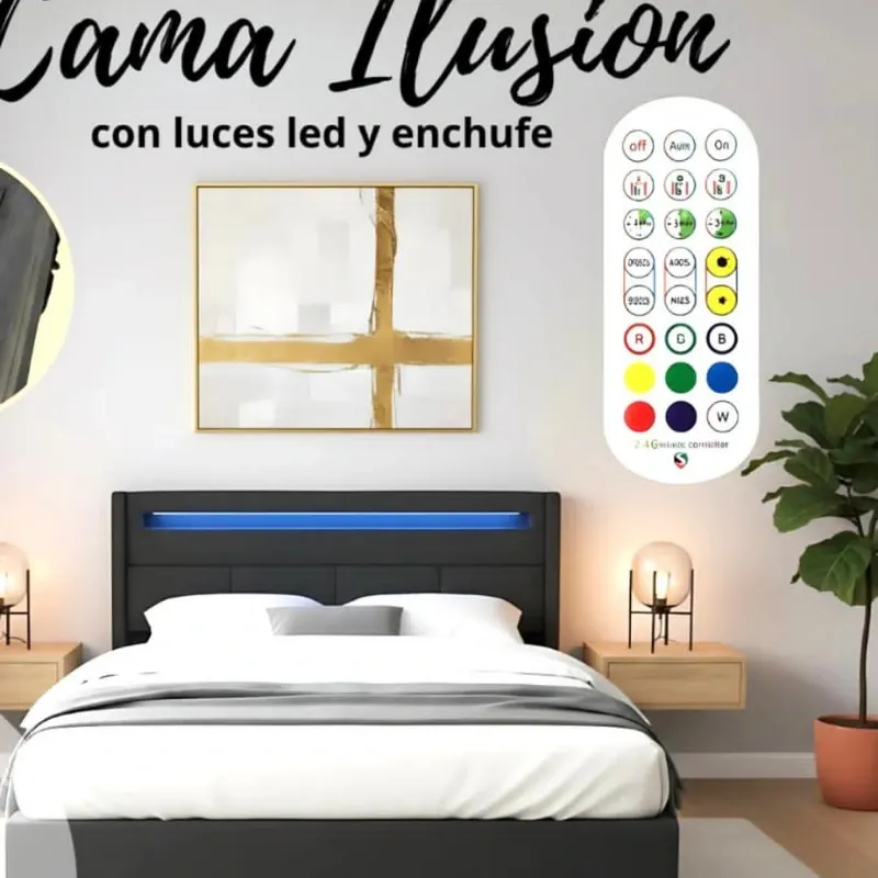 Cama camera full, con luz
