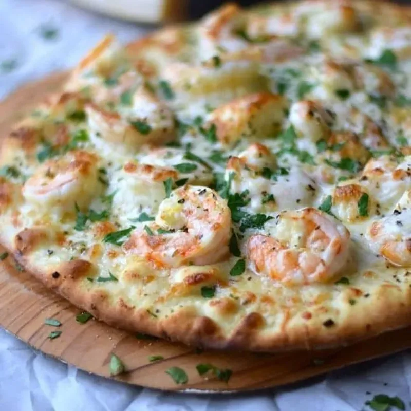 (QB)  Pizza con Camarones