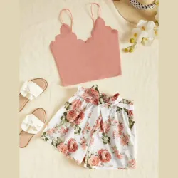 Conjunto de top y short de flores