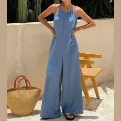 Mono enterizo azul largo