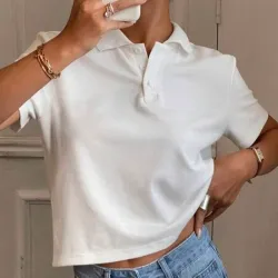 Top blanco de cuello