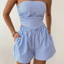 Conjunto de rayas azul