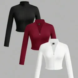 Tops de mangas largas con zipper