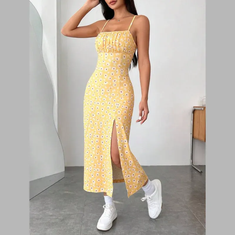 Vestido amarillo largo