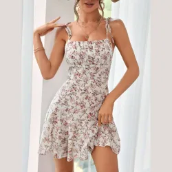 Vestido corto de flores