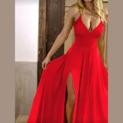 Vestido largo rojo