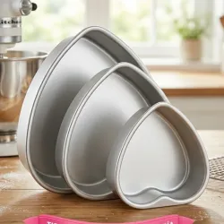 Juego de 3 moldes de corazón para pasteles 